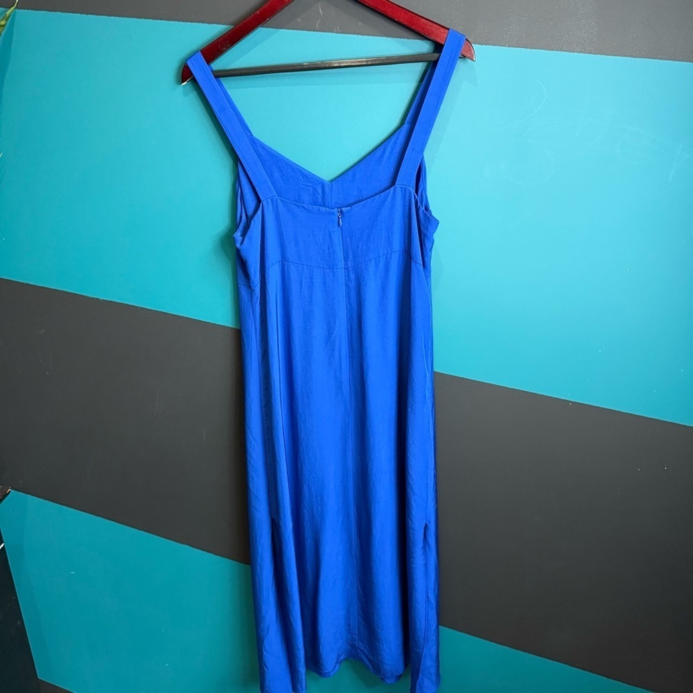 Wilfred Cobalt Blue V-Neck Midi Slip Dress - Picture 2 of 11